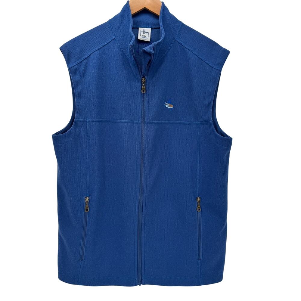 Guy Harvey Jacket Mens Large Full Zip Vest Embroidered Marlin + Pockets by AFTCO